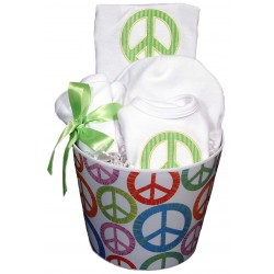 Peace Sign Baby Accessory Unisex Gift Set